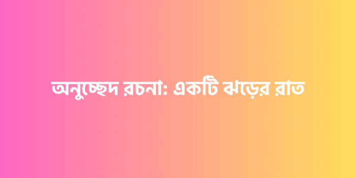 রচনা : একটি ঝড়ের রাত