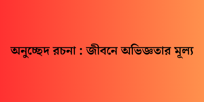 রচনা: জীবনে অভিজ্ঞতার মূল্য